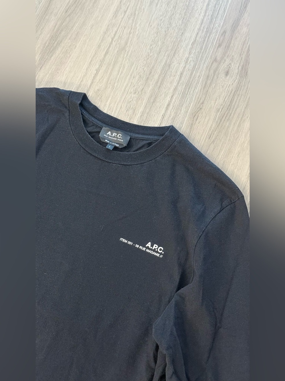 APC Item Shirt long sleeve, Black, Large